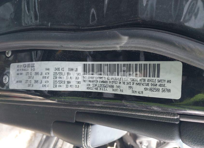 Photo 9 of 2016 Jeep Cherokee LIMITED (VIN 1C4PJLDS3GW374084)