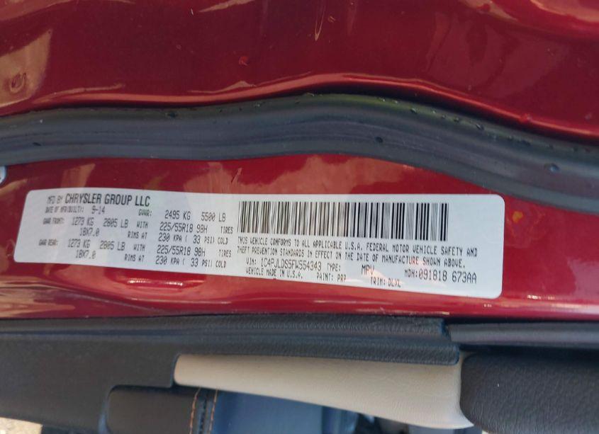 Photo 9 of 2015 Jeep Cherokee LIMITED (VIN 1C4PJLDS5FW554343)