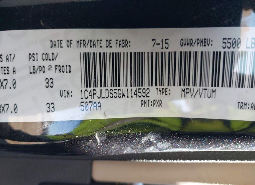 Photo 9 of 2016 Jeep Cherokee LIMITED (VIN 1C4PJLDS5GW114592)