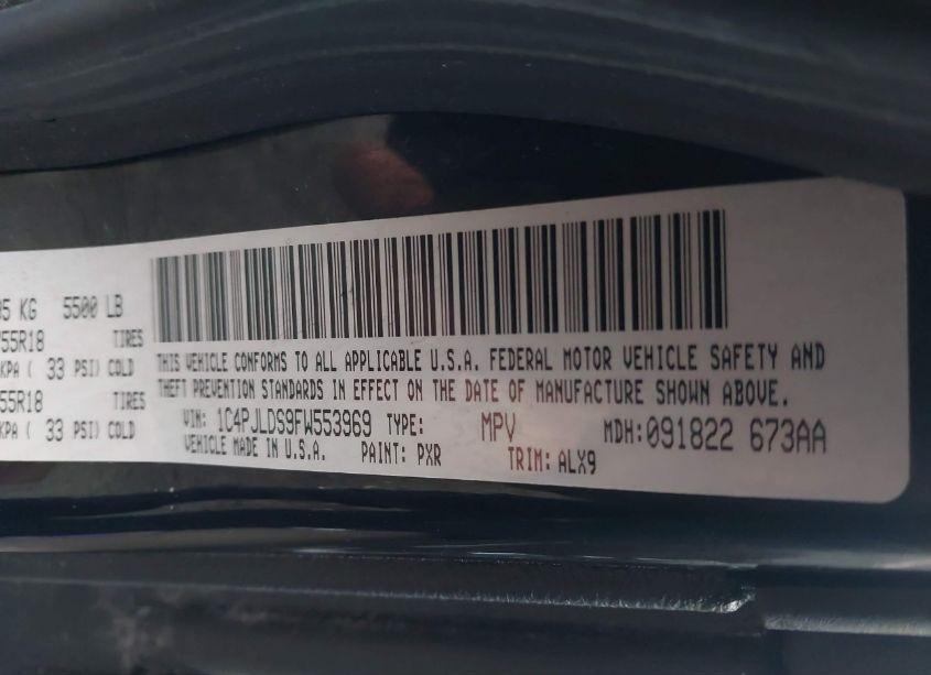 Photo 9 of 2015 Jeep Cherokee LIMITED (VIN 1C4PJLDS9FW553969)