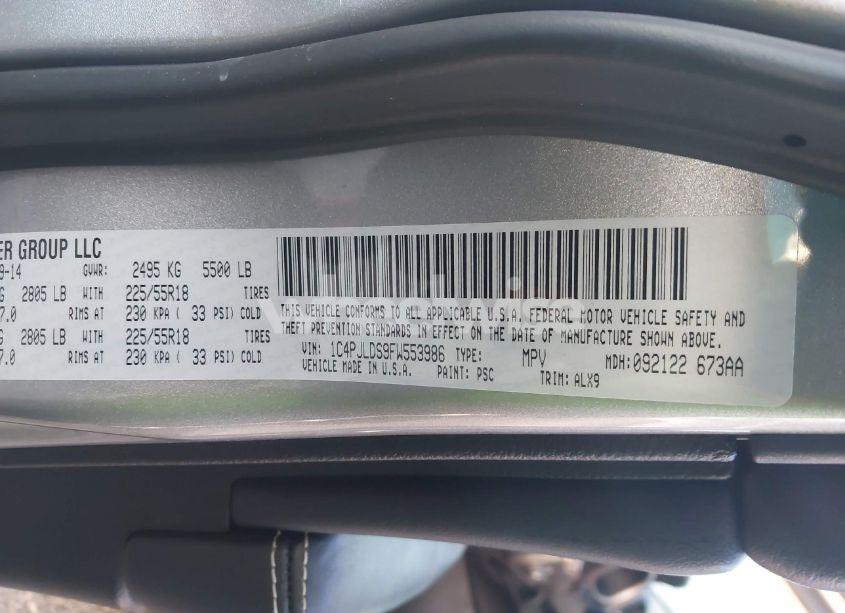 Photo 9 of 2015 Jeep Cherokee LIMITED (VIN 1C4PJLDS9FW553986)