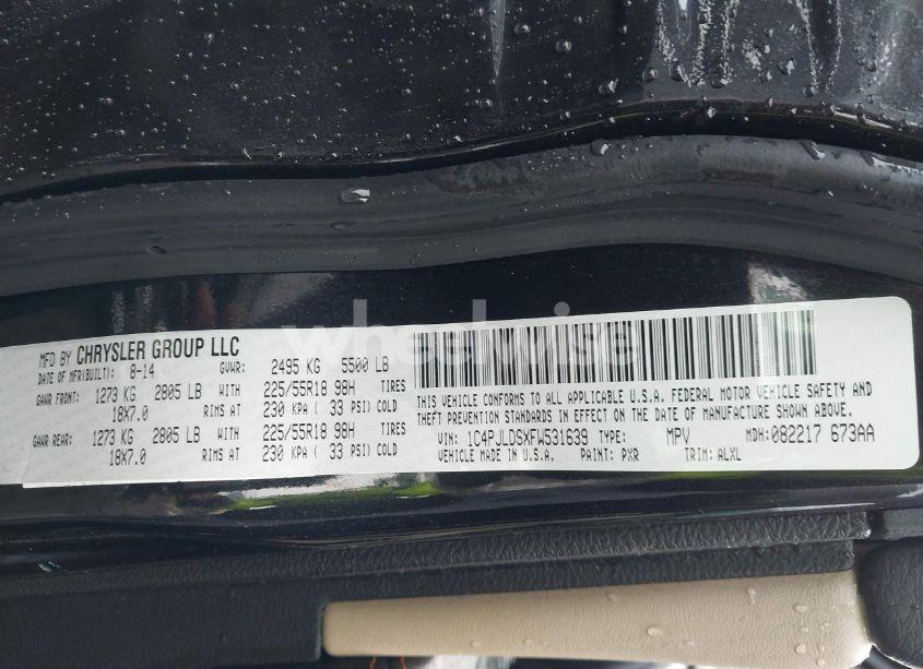 Photo 9 of 2015 Jeep Cherokee LIMITED (VIN 1C4PJLDSXFW531639)