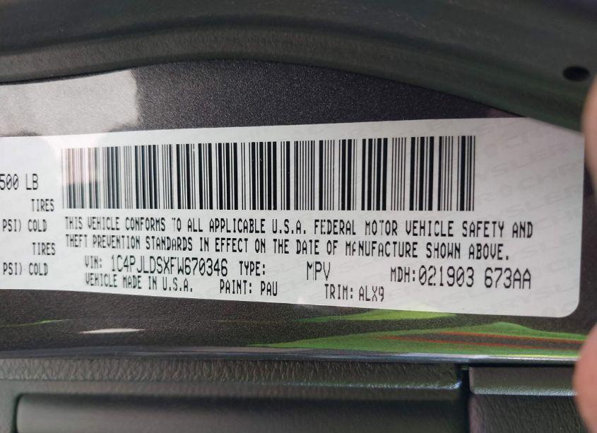 Photo 9 of 2015 Jeep Cherokee LIMITED (VIN 1C4PJLDSXFW670346)