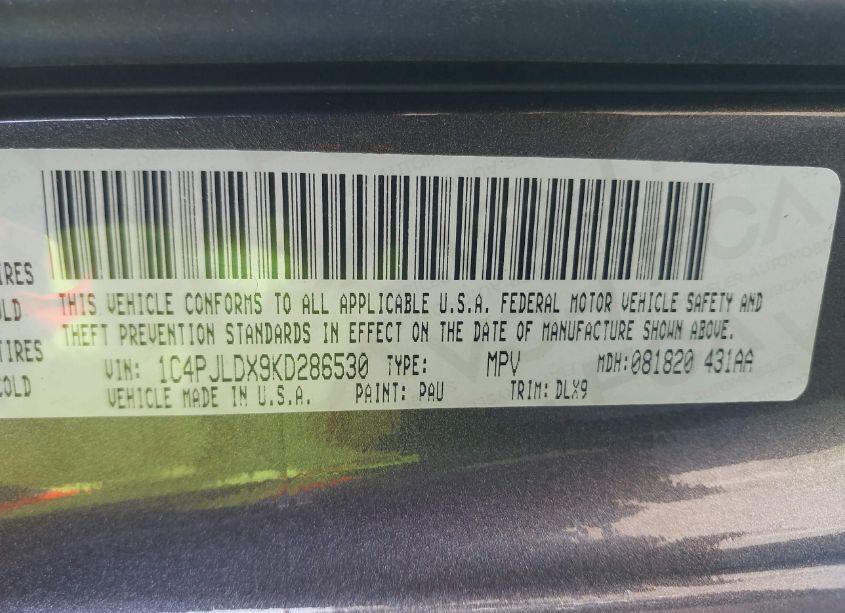 Photo 9 of 2019 Jeep Cherokee LIMITED FWD (VIN 1C4PJLDX9KD286530)