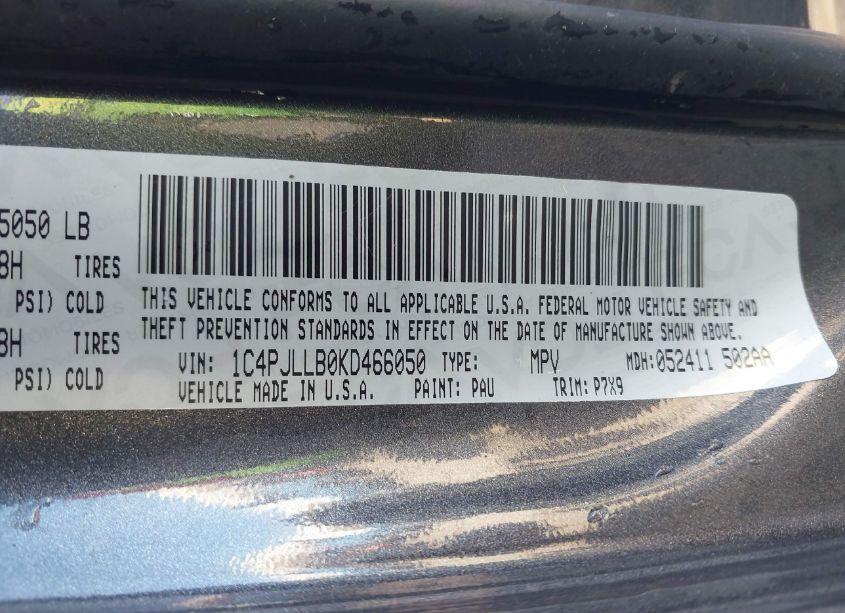 Photo 9 of 2019 Jeep Cherokee ALTITUDE FWD (VIN 1C4PJLLB0KD466050)