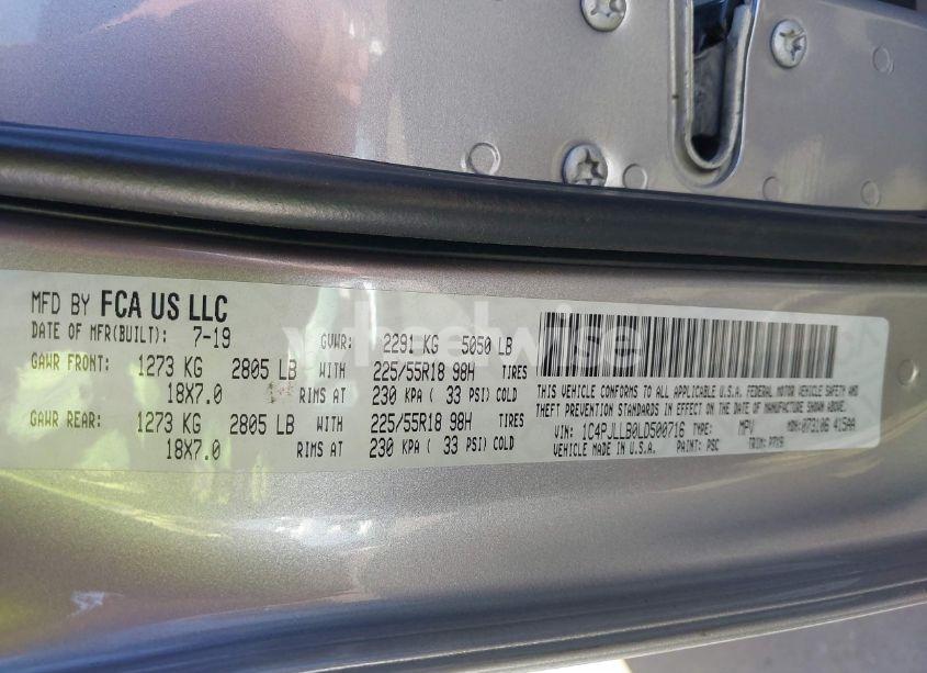 Photo 9 of 2020 Jeep Cherokee ALTITUDE FWD (VIN 1C4PJLLB0LD500716)