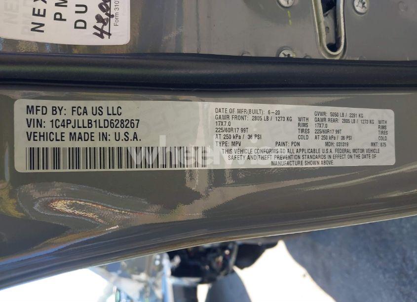 Photo 9 of 2020 Jeep Cherokee LATITUDE PLUS FWD (VIN 1C4PJLLB1LD628267)