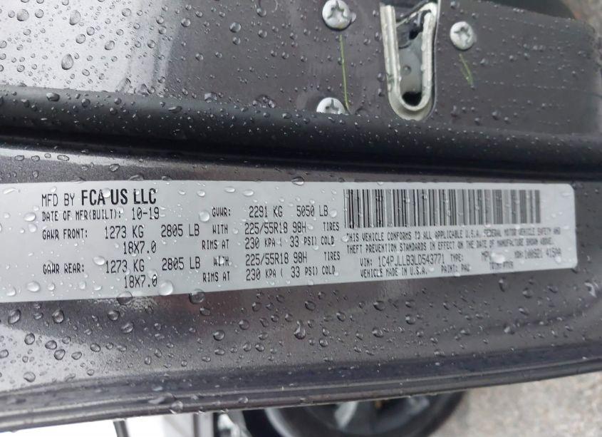 Photo 9 of 2020 Jeep Cherokee ALTITUDE FWD (VIN 1C4PJLLB3LD543771)