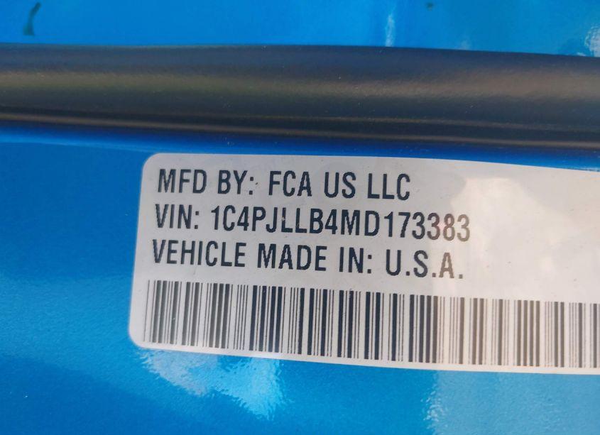 Photo 9 of 2021 Jeep Cherokee ALTITUDE FWD (VIN 1C4PJLLB4MD173383)