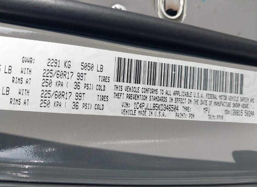 Photo 9 of 2019 Jeep Cherokee LATITUDE PLUS FWD (VIN 1C4PJLLB5KD346504)