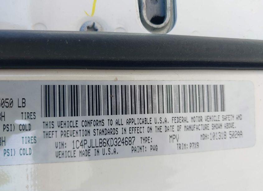 Photo 9 of 2019 Jeep Cherokee ALTITUDE FWD (VIN 1C4PJLLB6KD324687)