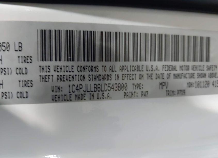 Photo 9 of 2020 Jeep Cherokee ALTITUDE FWD (VIN 1C4PJLLB6LD543800)