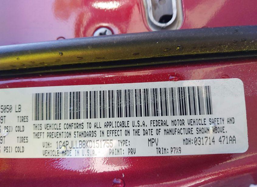 Photo 9 of 2019 Jeep Cherokee LATITUDE PLUS FWD (VIN 1C4PJLLB8KD151755)