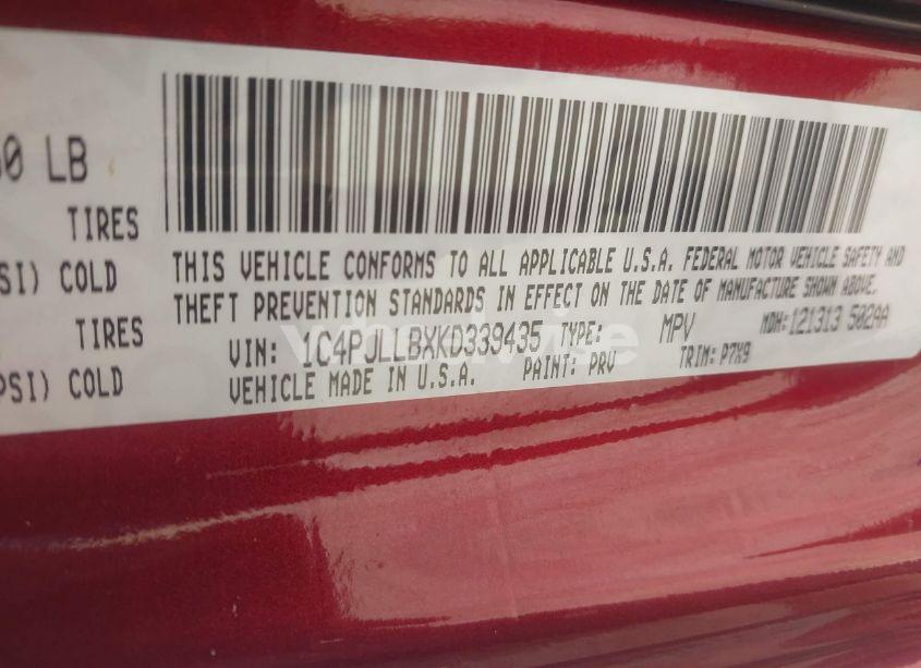 Photo 8 of 2019 Jeep Cherokee ALTITUDE FWD (VIN 1C4PJLLBXKD339435)