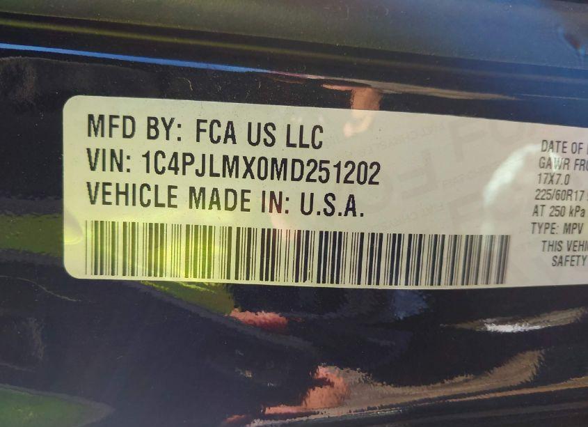 Photo 9 of 2021 Jeep Cherokee LATITUDE LUX FWD (VIN 1C4PJLMX0MD251202)