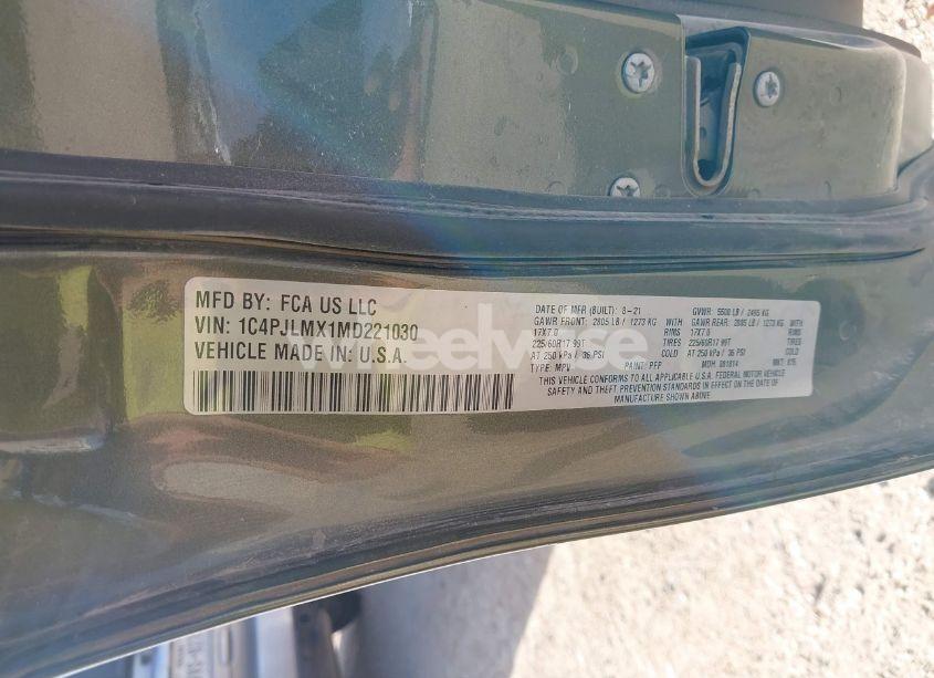 Photo 9 of 2021 Jeep Cherokee LATITUDE LUX FWD (VIN 1C4PJLMX1MD221030)