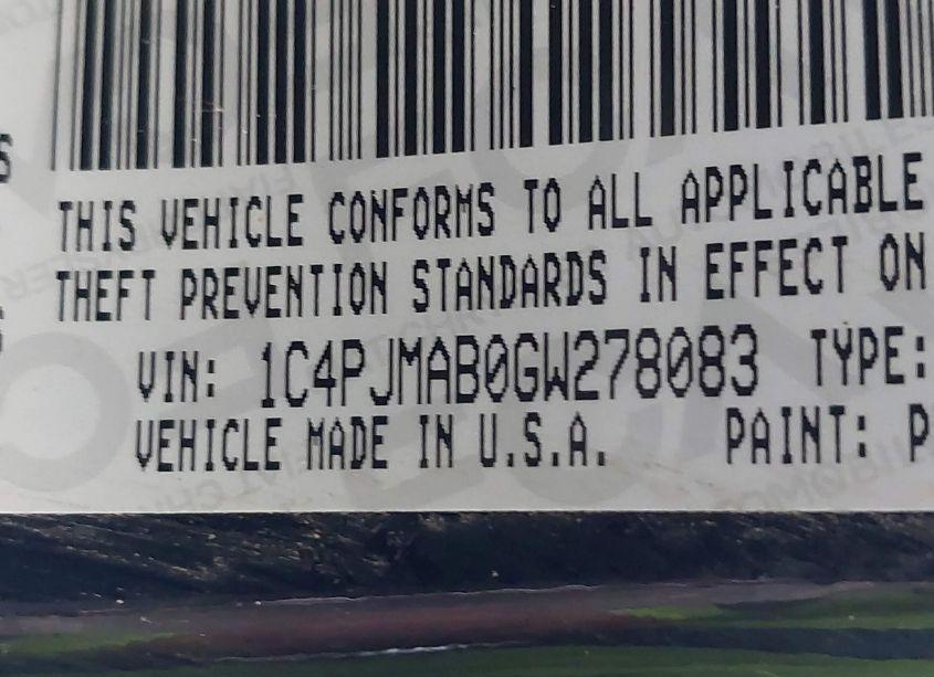 Photo 9 of 2016 Jeep Cherokee SPORT (VIN 1C4PJMAB0GW278083)