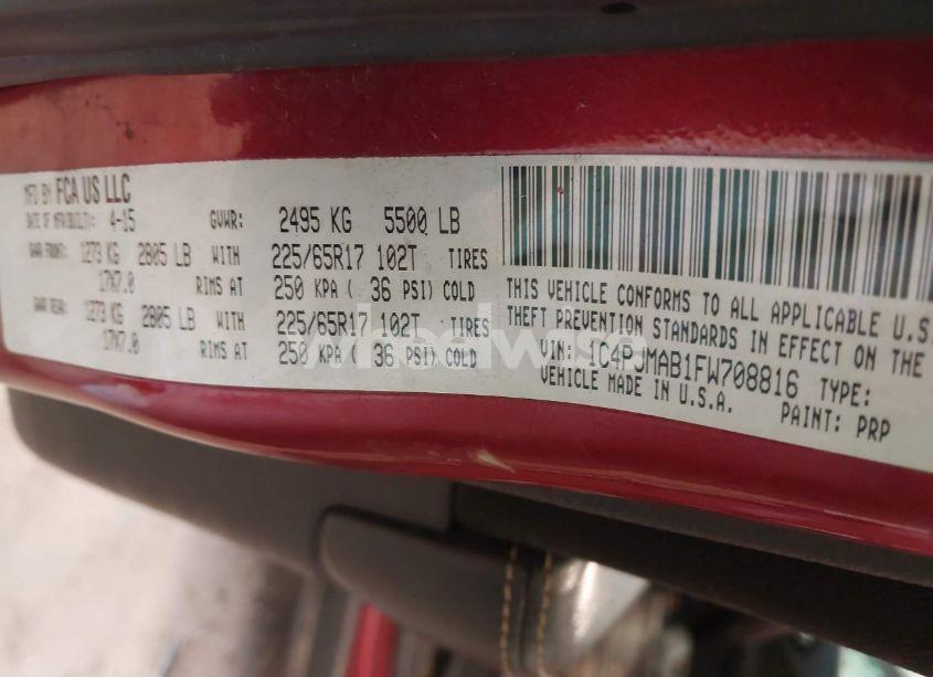 Photo 9 of 2015 Jeep Cherokee SPORT (VIN 1C4PJMAB1FW708816)