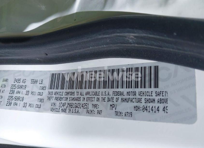 Photo 9 of 2016 Jeep Cherokee ALTITUDE (VIN 1C4PJMAB1GW314251)