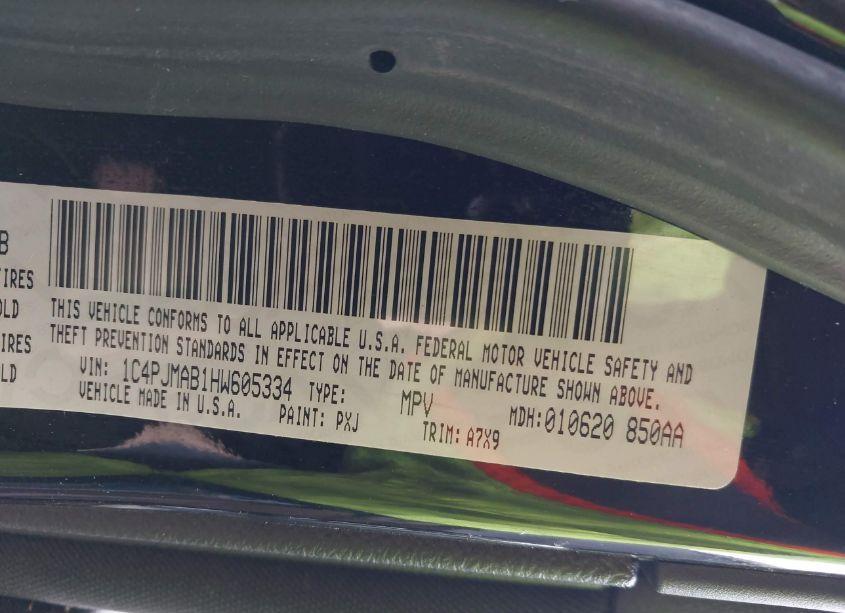 Photo 9 of 2017 Jeep Cherokee ALTITUDE 4X4 (VIN 1C4PJMAB1HW605334)