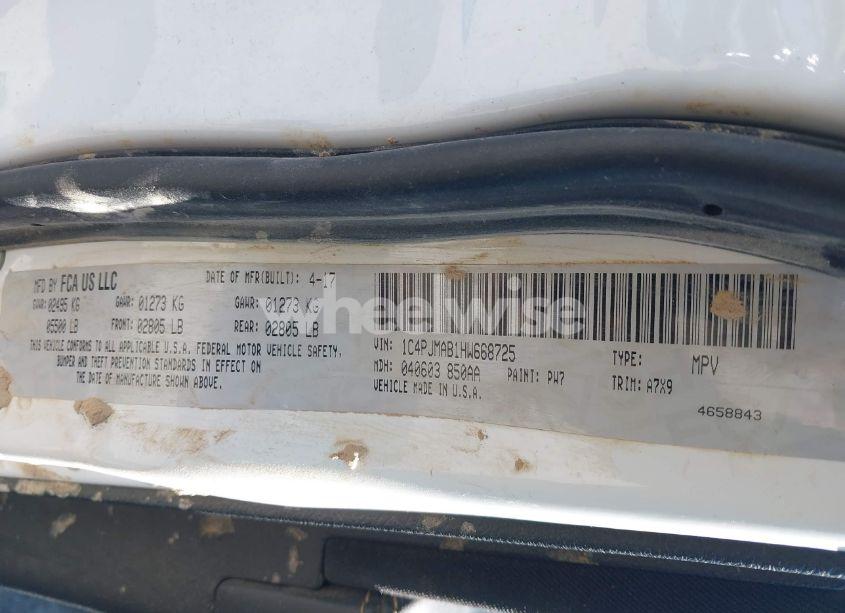 Photo 9 of 2017 Jeep Cherokee SPORT 4X4 (VIN 1C4PJMAB1HW668725)