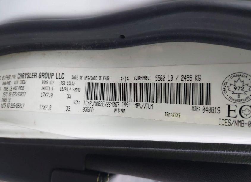 Photo 9 of 2014 Jeep Cherokee SPORT (VIN 1C4PJMAB2EW264067)