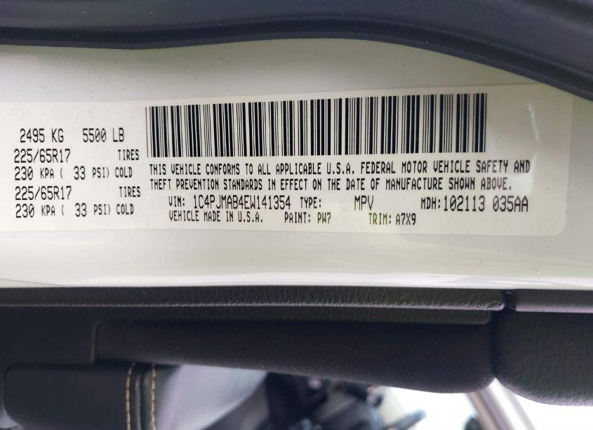 Photo 9 of 2014 Jeep Cherokee SPORT (VIN 1C4PJMAB4EW141354)