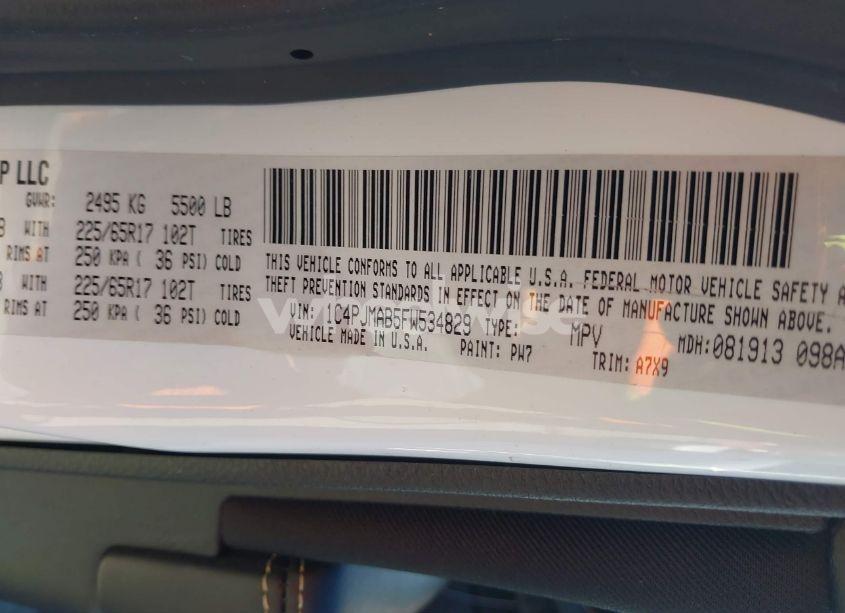 Photo 9 of 2015 Jeep Cherokee SPORT (VIN 1C4PJMAB5FW534829)