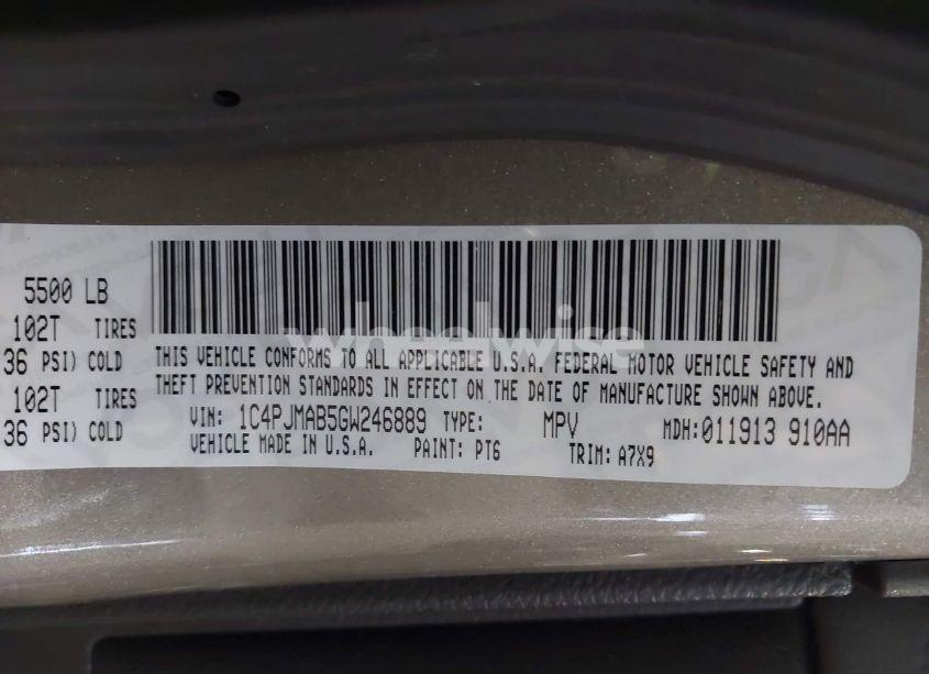 Photo 9 of 2016 Jeep Cherokee SPORT (VIN 1C4PJMAB5GW246889)