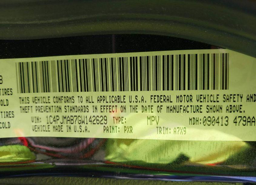 Photo 9 of 2016 Jeep Cherokee SPORT (VIN 1C4PJMAB7GW142629)