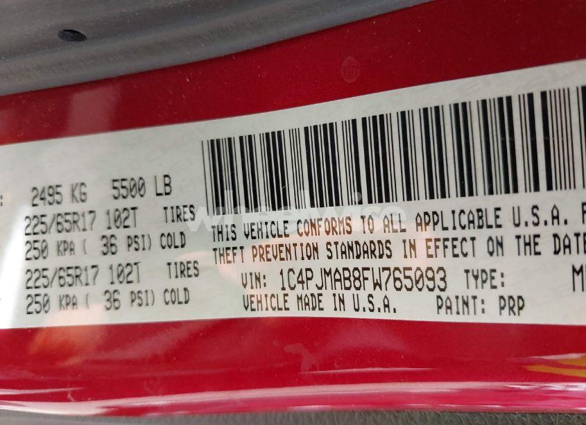 Photo 9 of 2015 Jeep Cherokee SPORT (VIN 1C4PJMAB8FW765093)