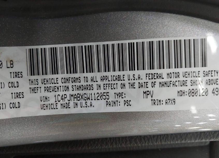 Photo 9 of 2016 Jeep Cherokee SPORT (VIN 1C4PJMABXGW112055)