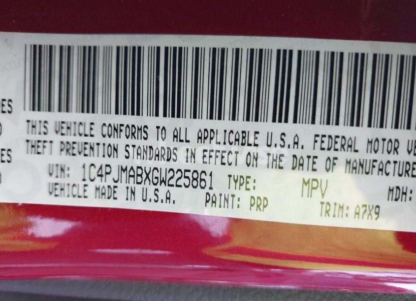 Photo 9 of 2016 Jeep Cherokee SPORT (VIN 1C4PJMABXGW225861)