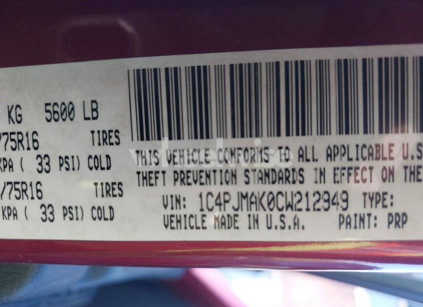 Photo 9 of 2012 Jeep Liberty SPORT (VIN 1C4PJMAK0CW212949)