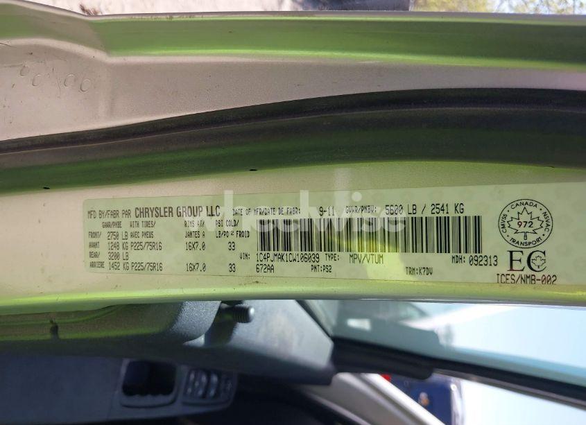 Photo 9 of 2012 Jeep Liberty SPORT (VIN 1C4PJMAK1CW106039)