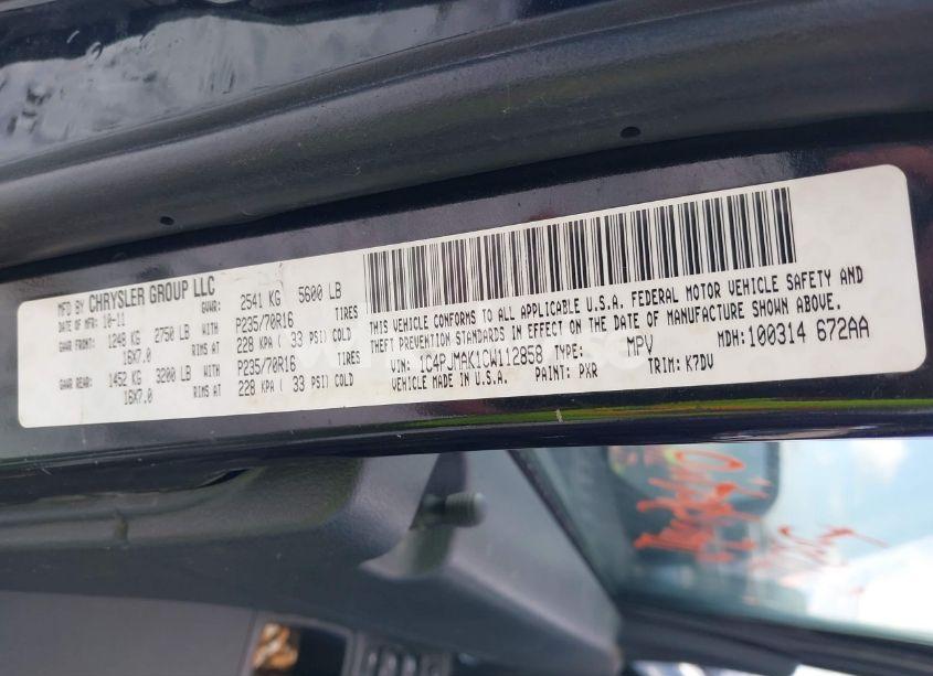 Photo 9 of 2012 Jeep Liberty SPORT (VIN 1C4PJMAK1CW112858)