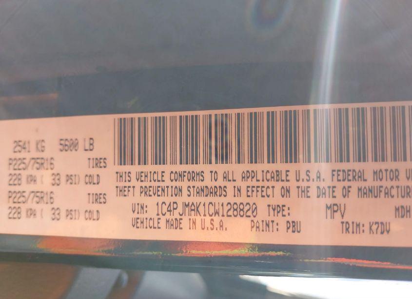 Photo 9 of 2012 Jeep Liberty SPORT (VIN 1C4PJMAK1CW128820)