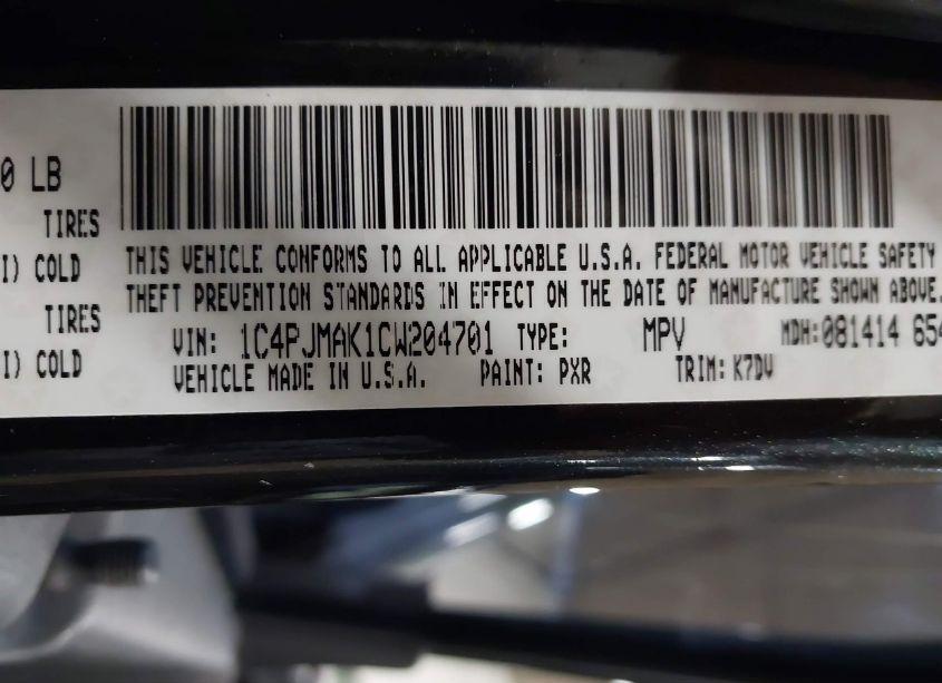 Photo 9 of 2012 Jeep Liberty SPORT (VIN 1C4PJMAK1CW204701)