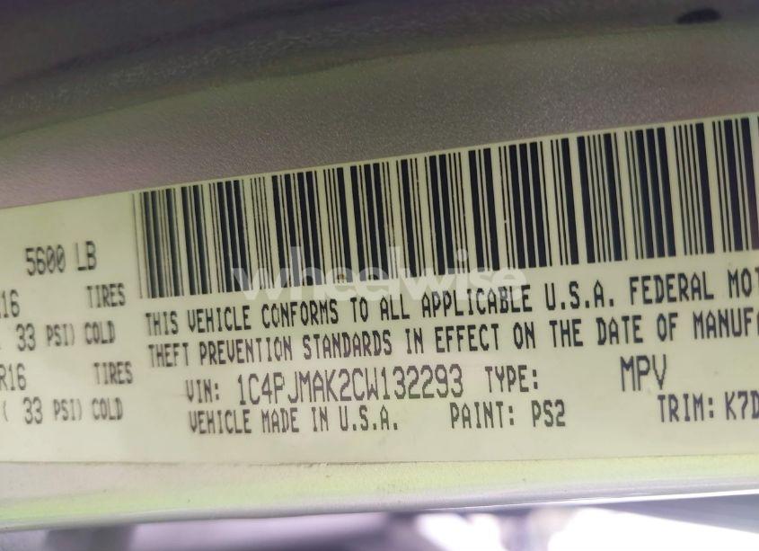 Photo 9 of 2012 Jeep Liberty SPORT (VIN 1C4PJMAK2CW132293)