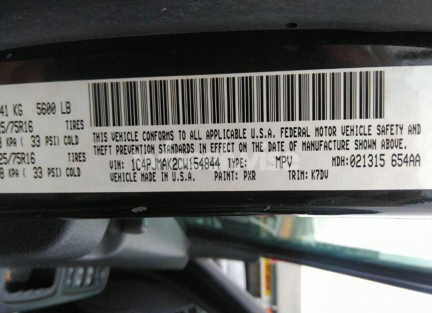 Photo 9 of 2012 Jeep Liberty SPORT (VIN 1C4PJMAK2CW154844)