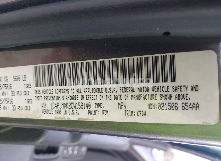 Photo 9 of 2012 Jeep Liberty SPORT (VIN 1C4PJMAK2CW159140)