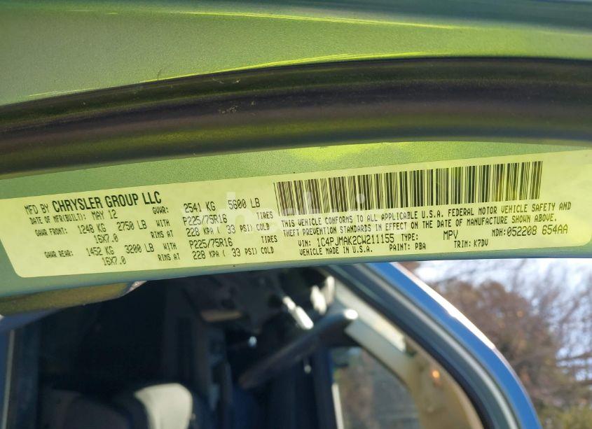 Photo 9 of 2012 Jeep Liberty SPORT (VIN 1C4PJMAK2CW211155)