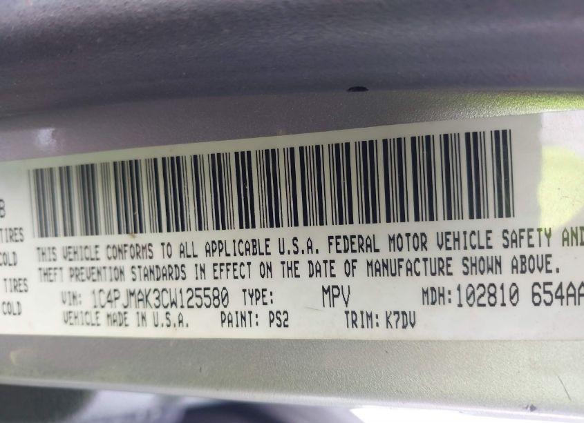 Photo 9 of 2012 Jeep Liberty SPORT (VIN 1C4PJMAK3CW125580)