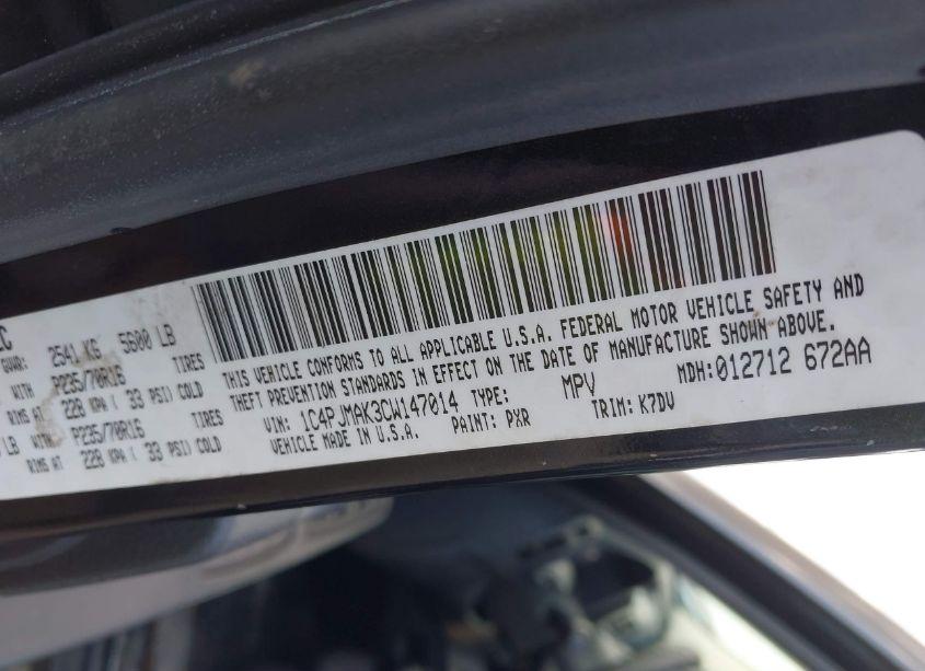 Photo 9 of 2012 Jeep Liberty SPORT (VIN 1C4PJMAK3CW147014)