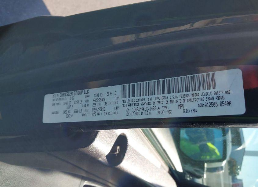 Photo 9 of 2012 Jeep Liberty SPORT (VIN 1C4PJMAK3CW149314)