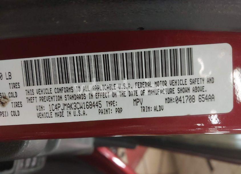 Photo 9 of 2012 Jeep Liberty SPORT (VIN 1C4PJMAK3CW168445)