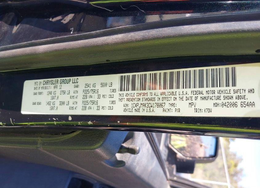 Photo 9 of 2012 Jeep Liberty SPORT (VIN 1C4PJMAK3CW178067)