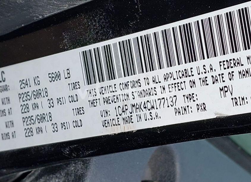 Photo 9 of 2012 Jeep Liberty SPORT (VIN 1C4PJMAK4CW177137)