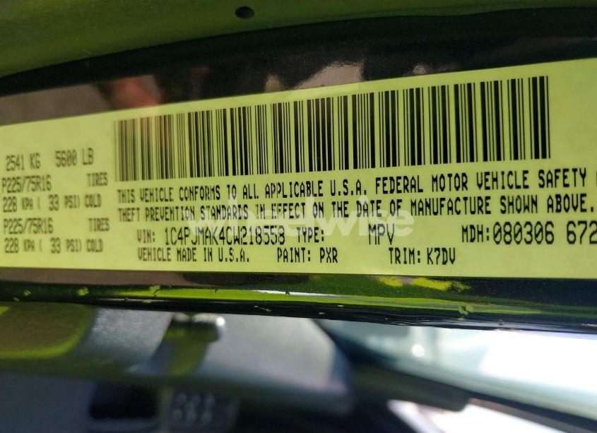 Photo 9 of 2012 Jeep Liberty SPORT (VIN 1C4PJMAK4CW218558)