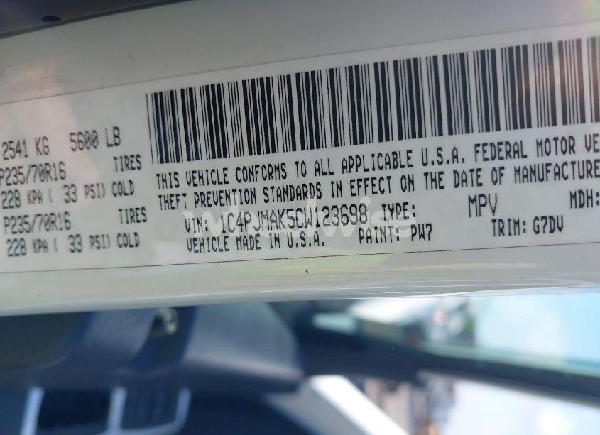 Photo 9 of 2012 Jeep Liberty SPORT (VIN 1C4PJMAK5CW123698)